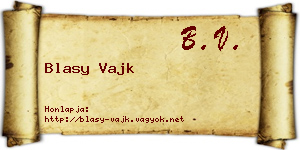 Blasy Vajk névjegykártya